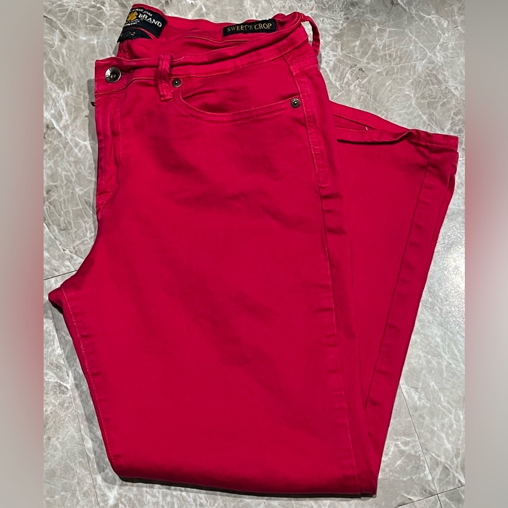 Lucky Brand Hot Pink Denim "Sweet n’ Crop" Pants Size 14/32 Mid Rise